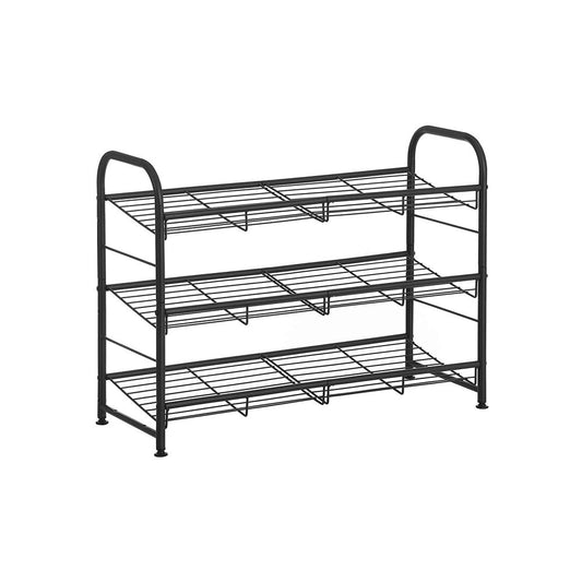 Schoenenrek met 3 planken - Zwart