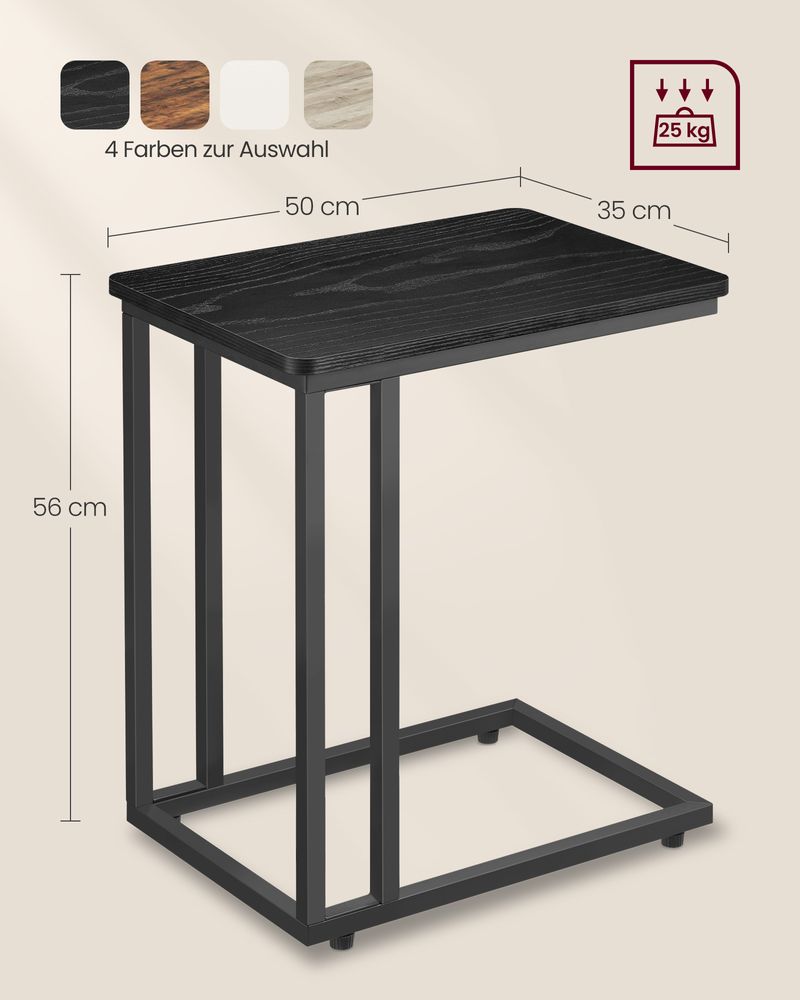 Bijzettafel met wielen - Ebbenzwart