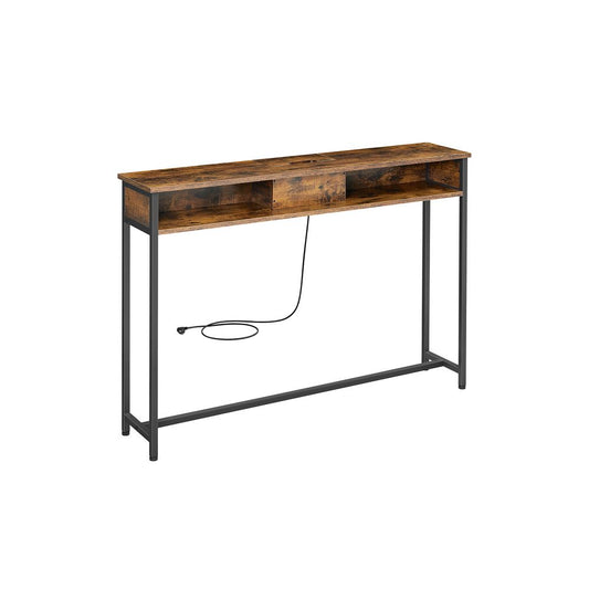 Consoletafel met stopcontacten - Vintagebruin