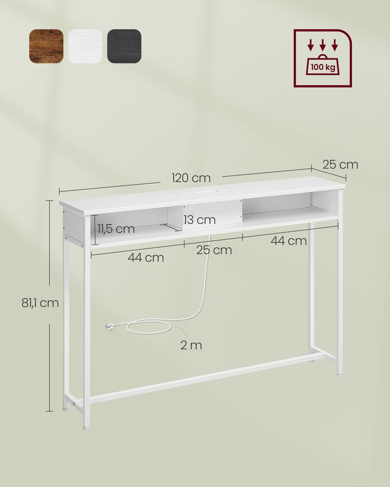 Consoletafel met stopcontacten - Sneeuwwit