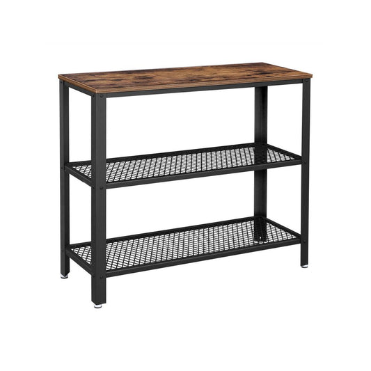 Consoletafel in industriële stijl met 3 niveaus - Vintagebruin