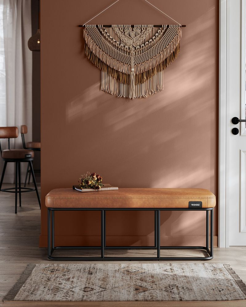 Moderne bank 40x120x45CM - Karamelbruin