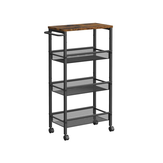Trolley industrieel met handvat - Vintagebruin + Zwart