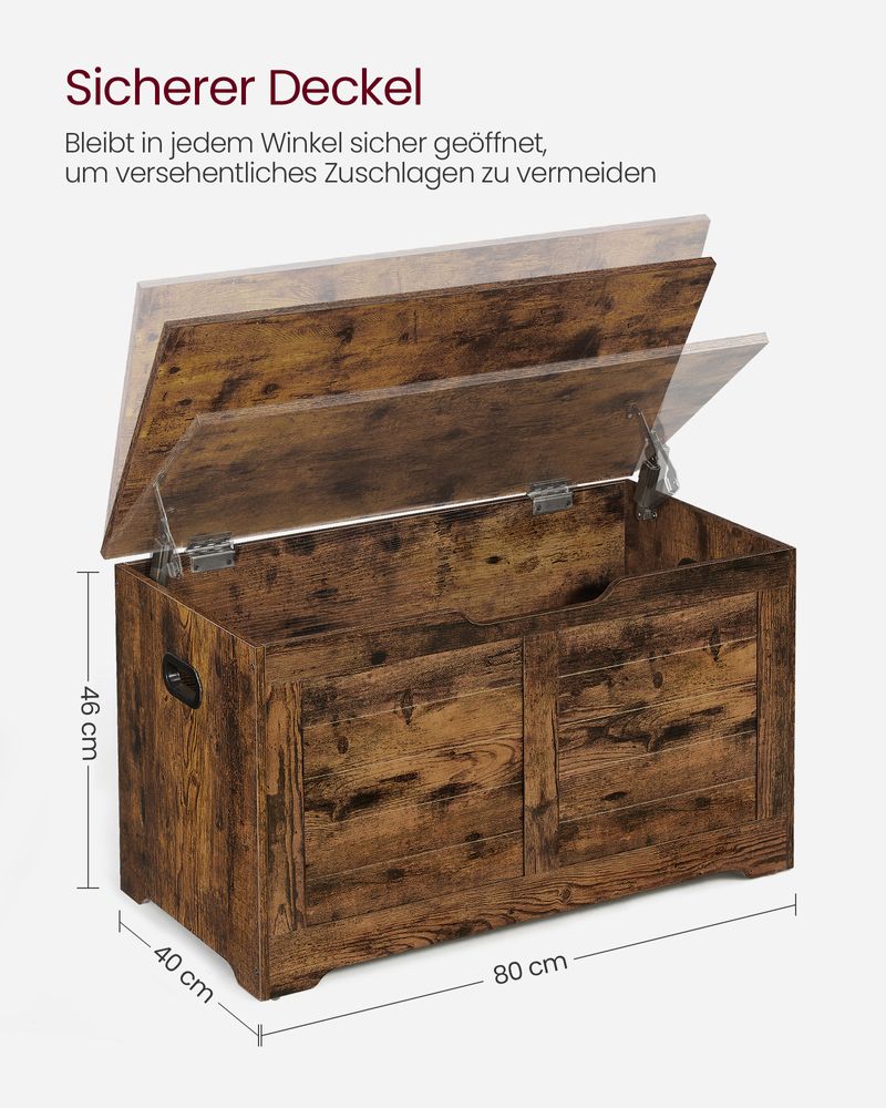 Landelijke zitkist met opbergruimte 40x80x46 - Vintagebruin