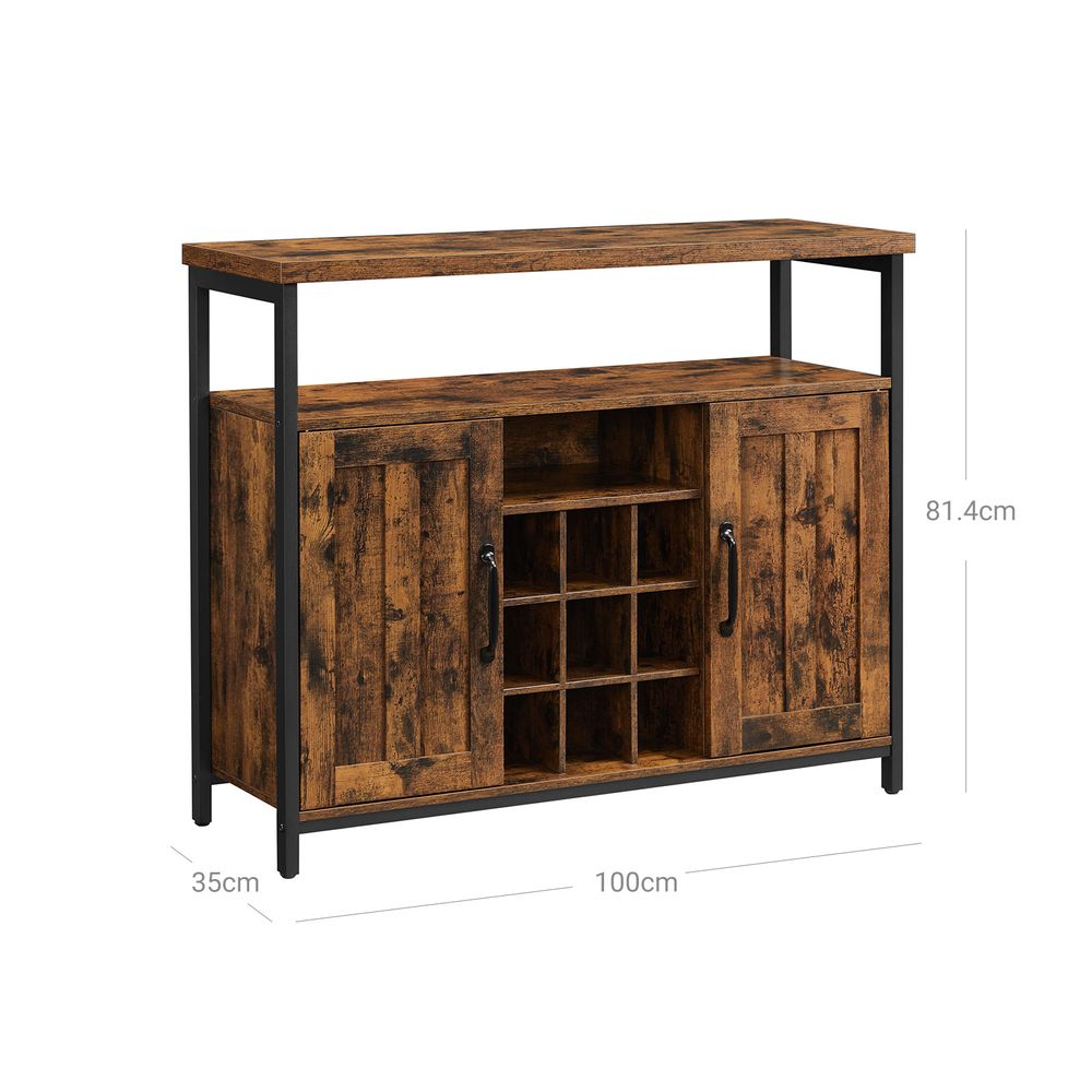 Dressoir - Vintagebruin + Zwart