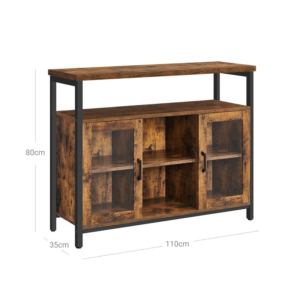 Dressoir met glazen deuren - Vintagebruin
