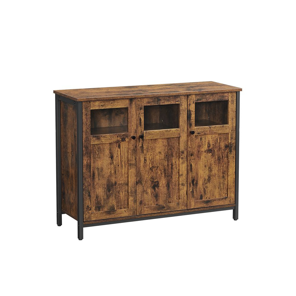Dressoir met 3 deuren 100 x 35 x 75 cm - Vintagebruin
