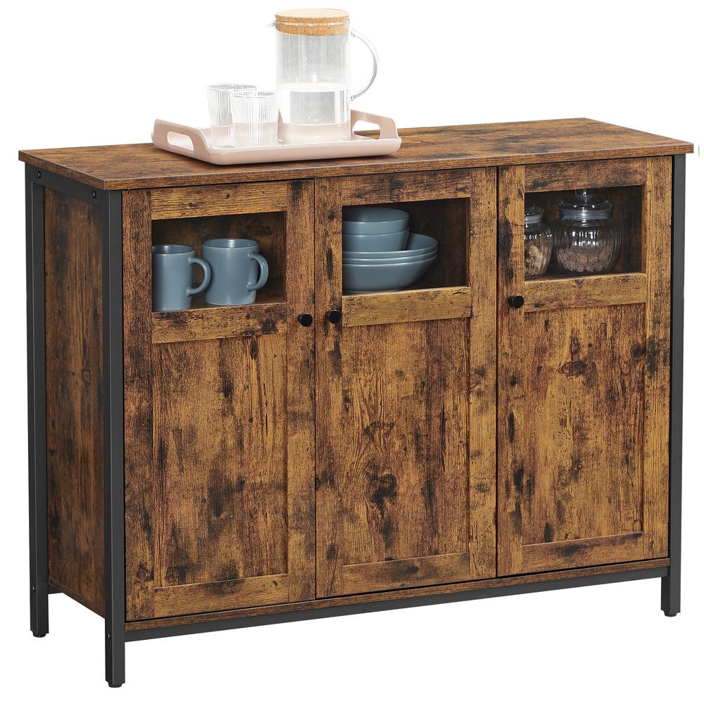 Dressoir met 3 deuren 100 x 35 x 75 cm - Vintagebruin