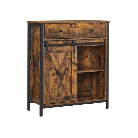 Dressoir met schuifdeur en 2 lades - Vintagebruin