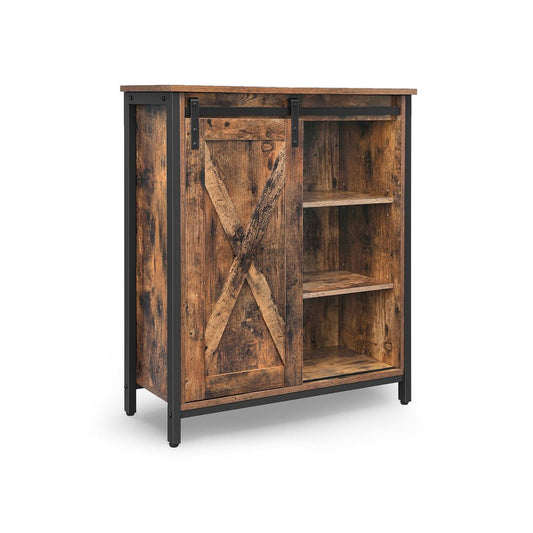 Industriële kast met schuifdeur - Vintagebruin