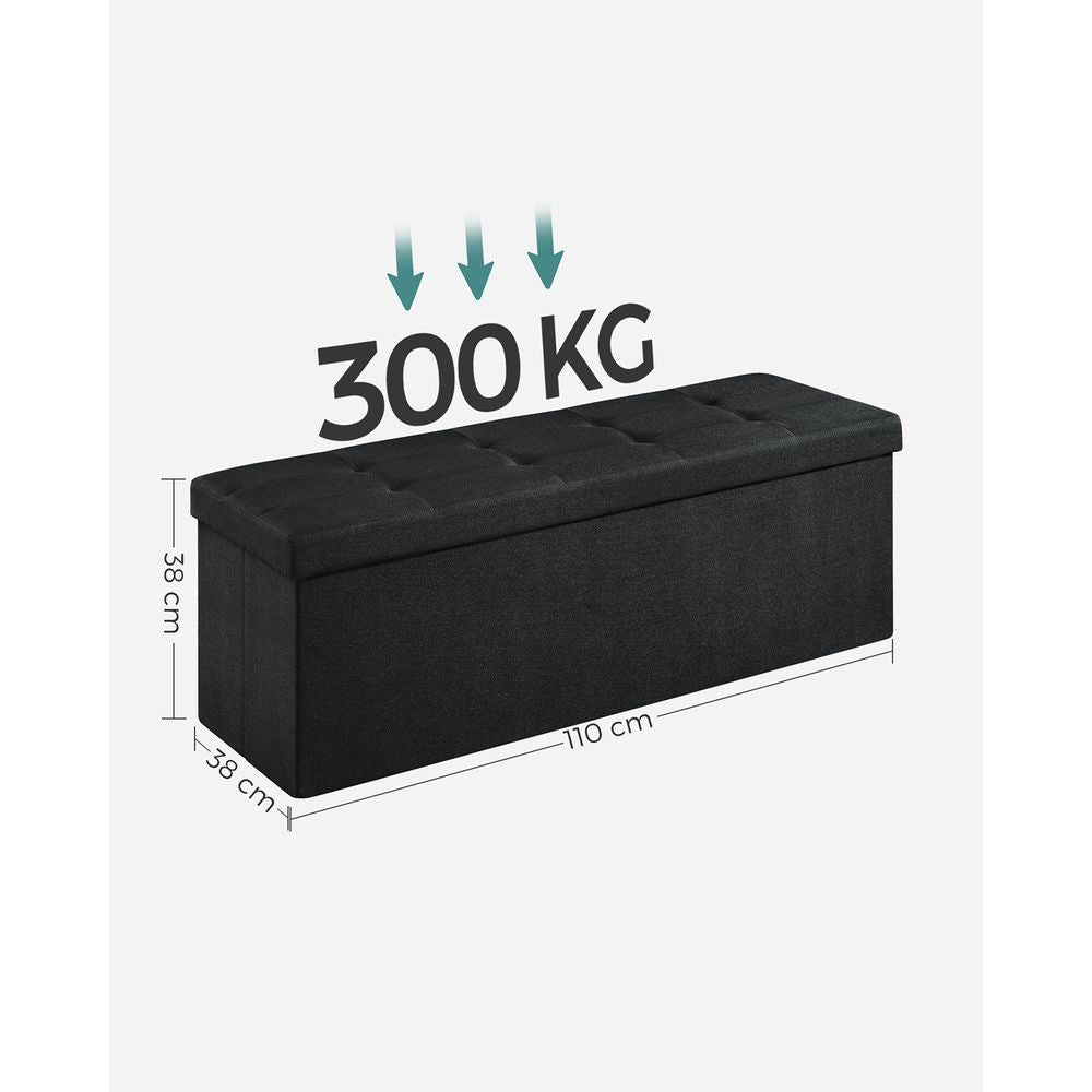 Bank met opbergruimte 110x38x38 CM - Zwart