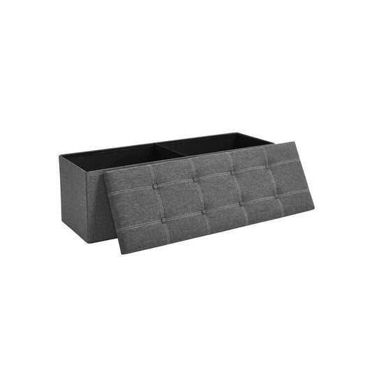 Bank met opbergruimte 110x38x38 CM - Donkergrijs Gestreept