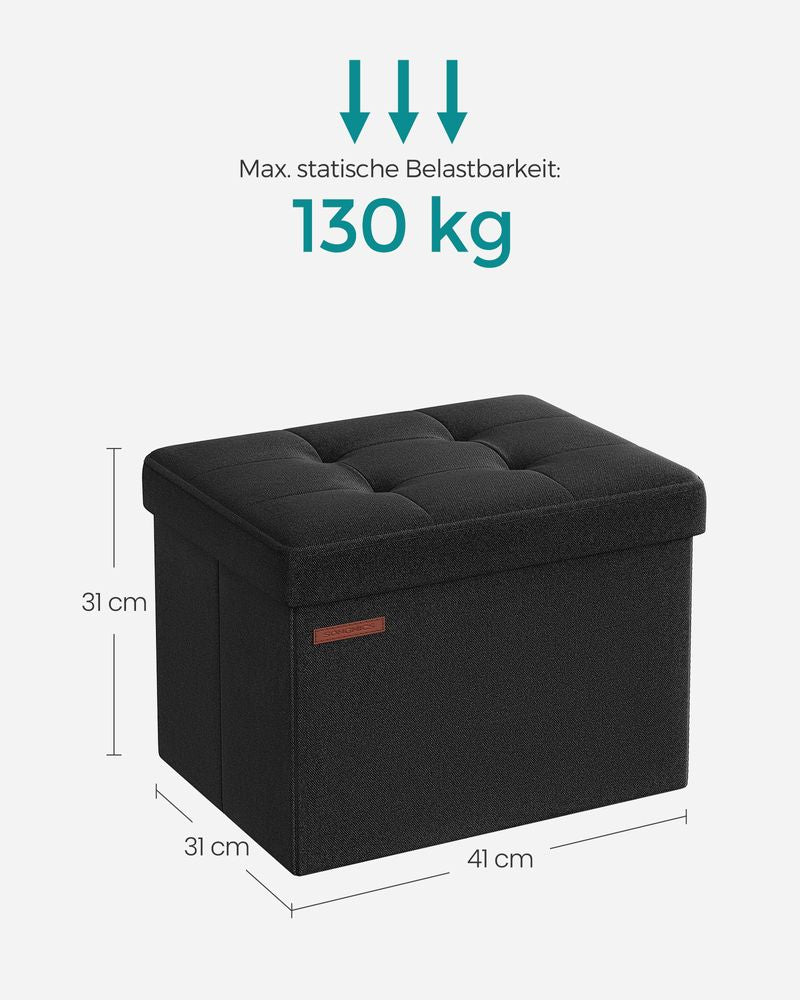 Bank met opbergruimte 41x31x31 CM - Basic Zwart