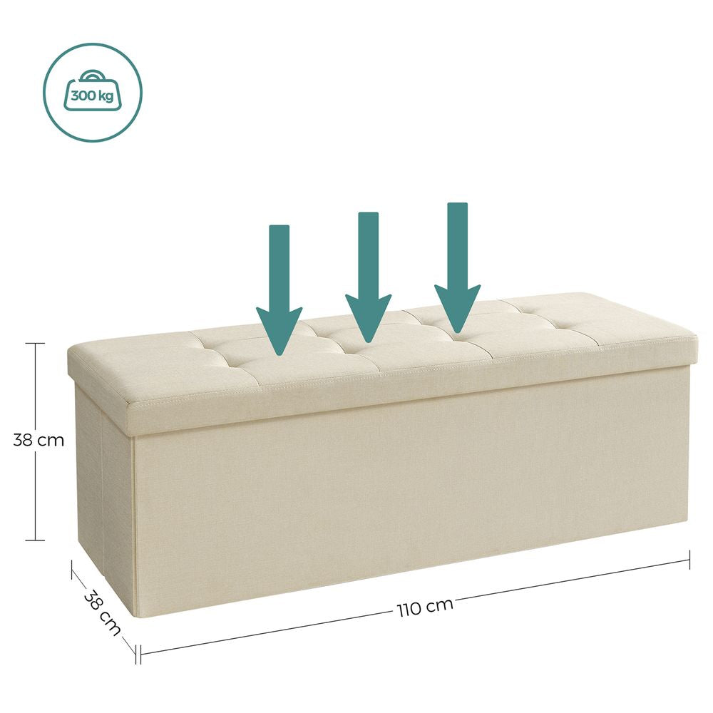 Bank met opbergruimte 110x38x38 CM - Beige
