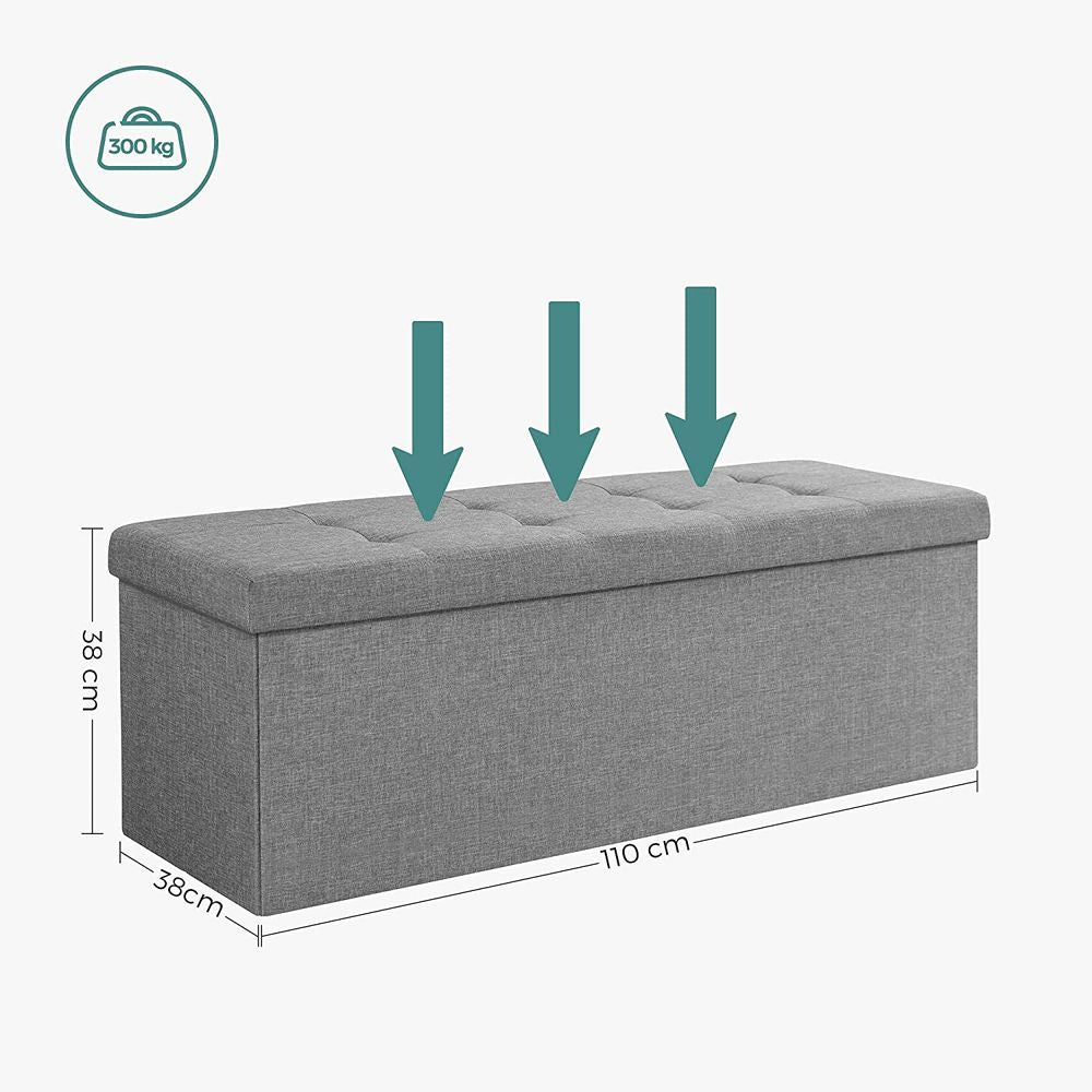Bank met opbergruimte 110x38x38 CM - Licht grijs