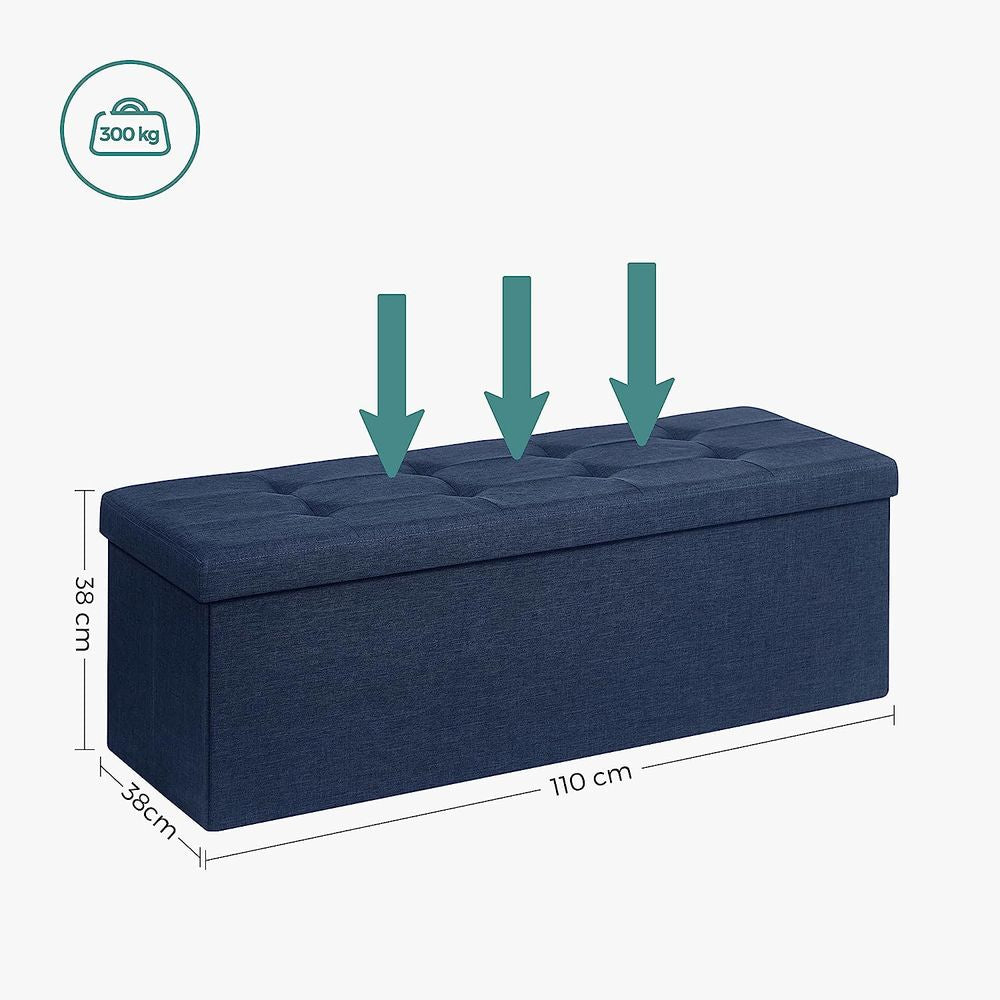 Bank met opbergruimte 110x38x38 CM - Marineblauw