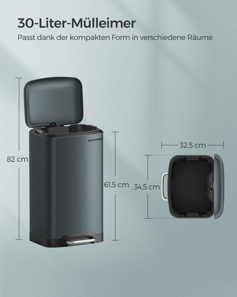 Vuilnisbak 30L - Groen Grijs