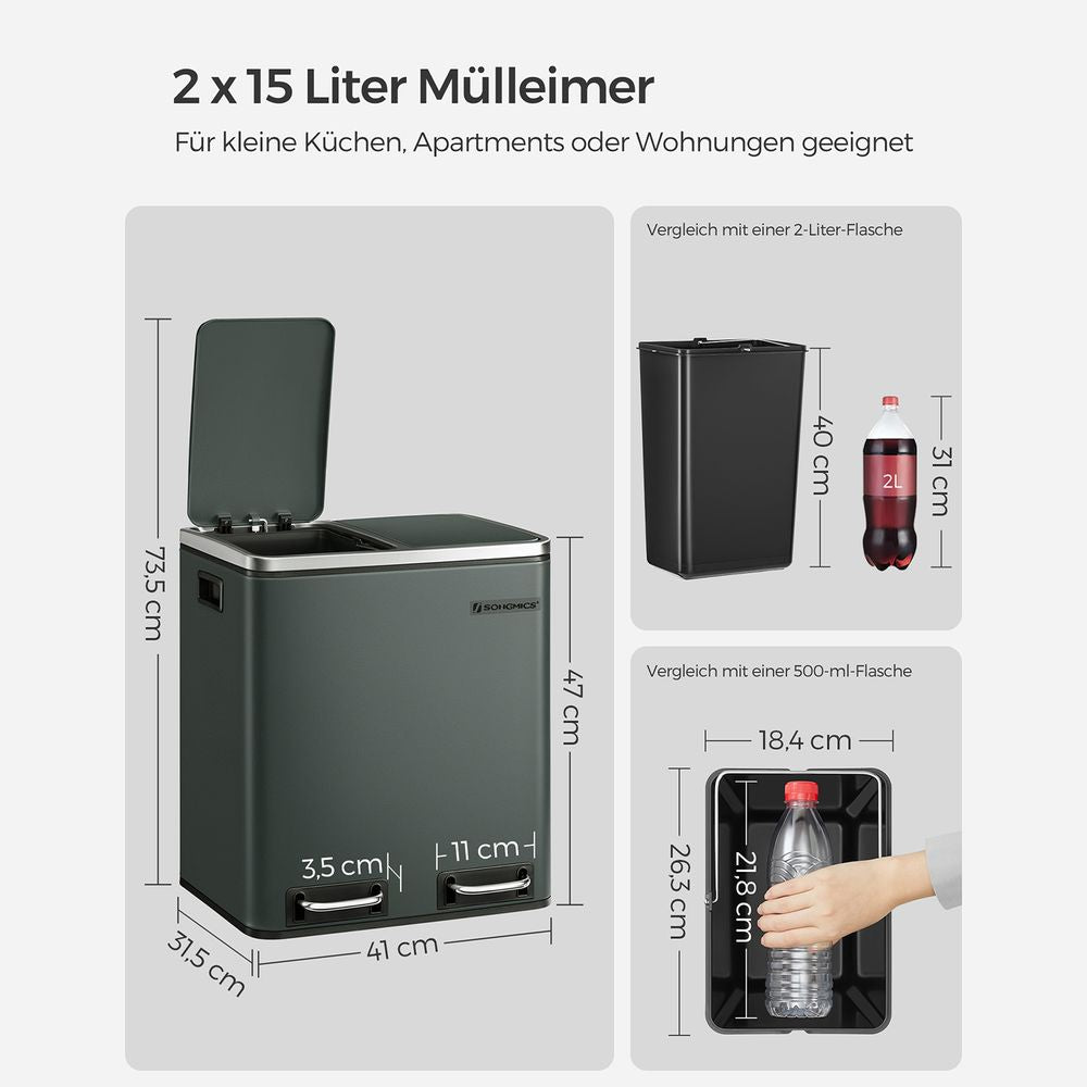 Afvalscheider 30 liter (2 x 15 L)