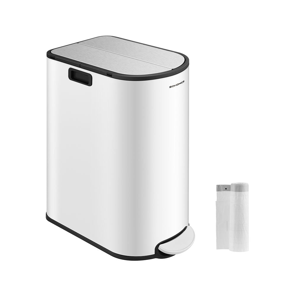 Afvalscheider 50L - Wolkenwit + Metallic Zilver (1 x 20L / 1x 10L)