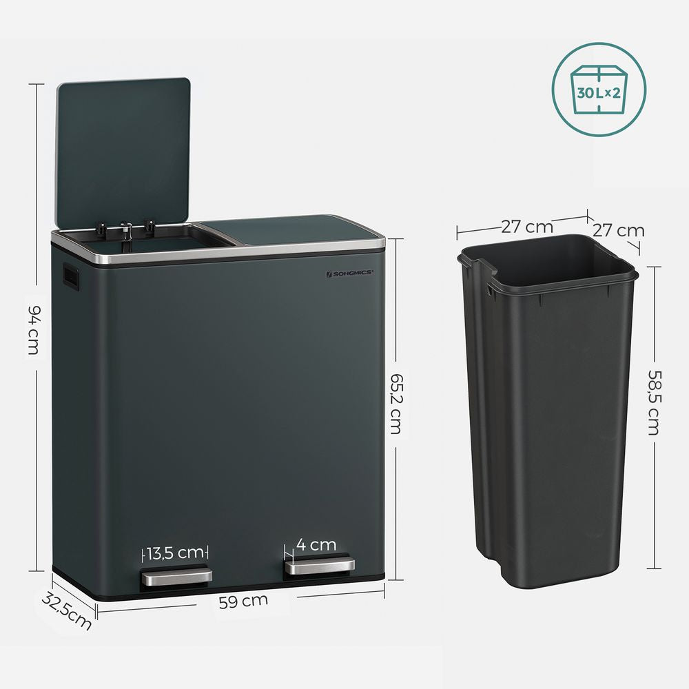 Afvalscheider 60 liter (2 x 30 L)