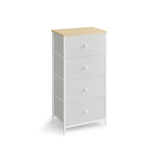 Ladekast met metalen frame - Eiken + Wit