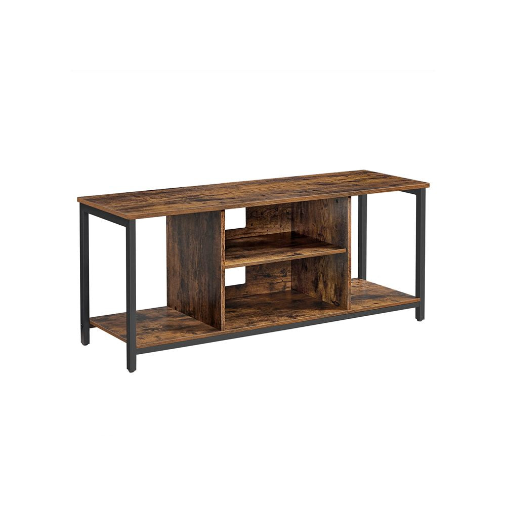 TV-meubel met open vakken 40x120x50 cm - Vintagebruin + Zwart