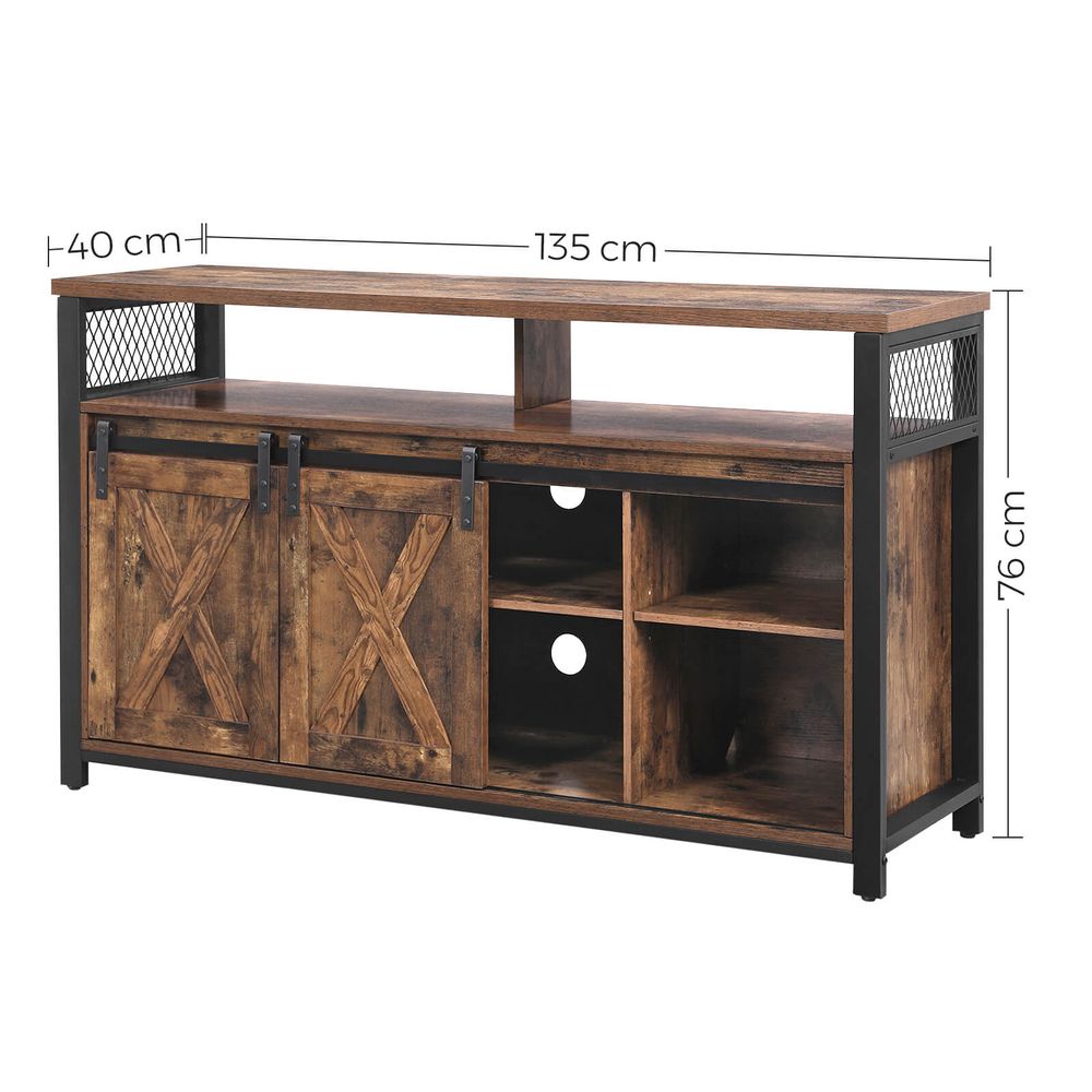 TV-meubel vintage bruin-zwart