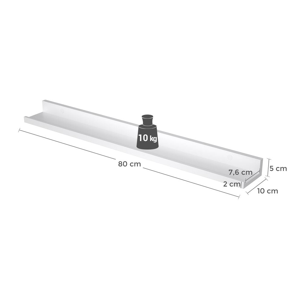 Wandplanken 80CM - Wit (Set van 2)