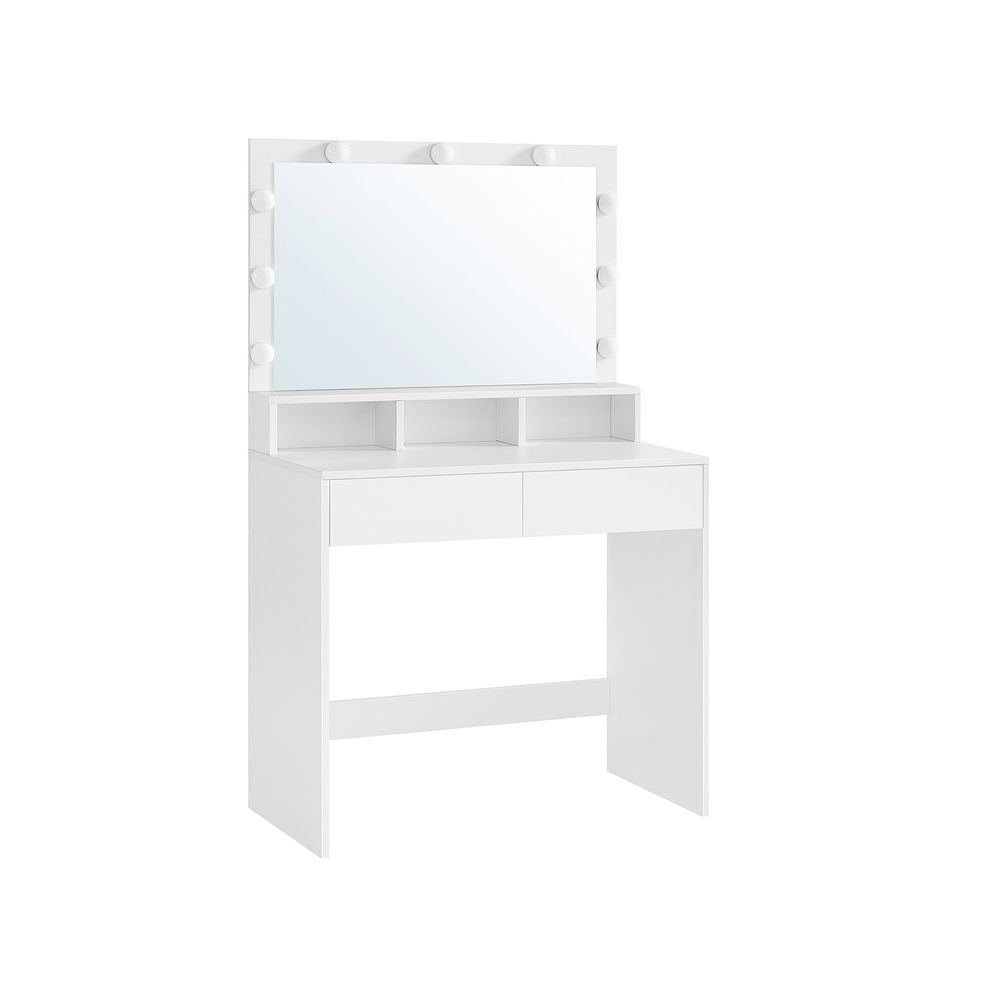Kaptafel met spiegel en LED-lampen