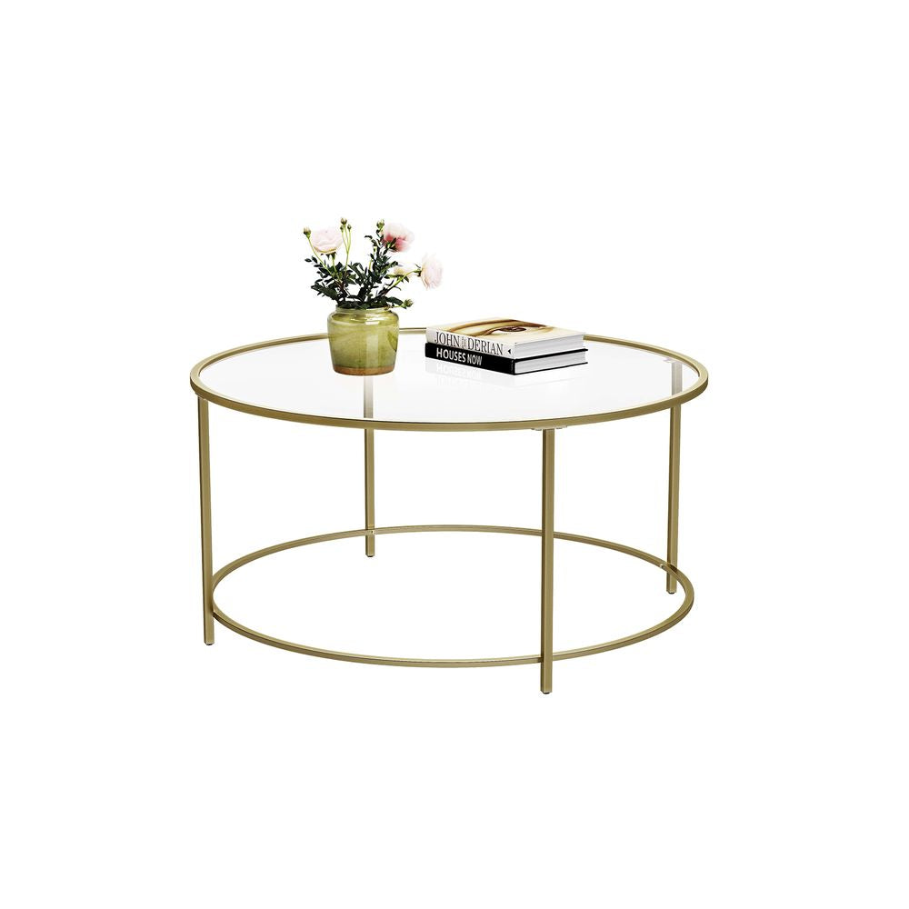 Ronde salontafel met glazen oppervlak