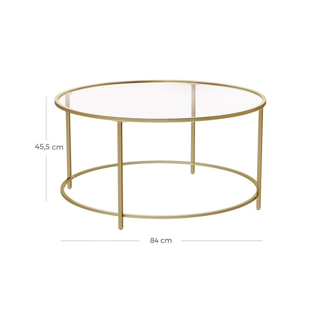 Ronde salontafel met glazen oppervlak