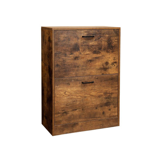 Schoenenkast 2 kleppen - Vintagebruin