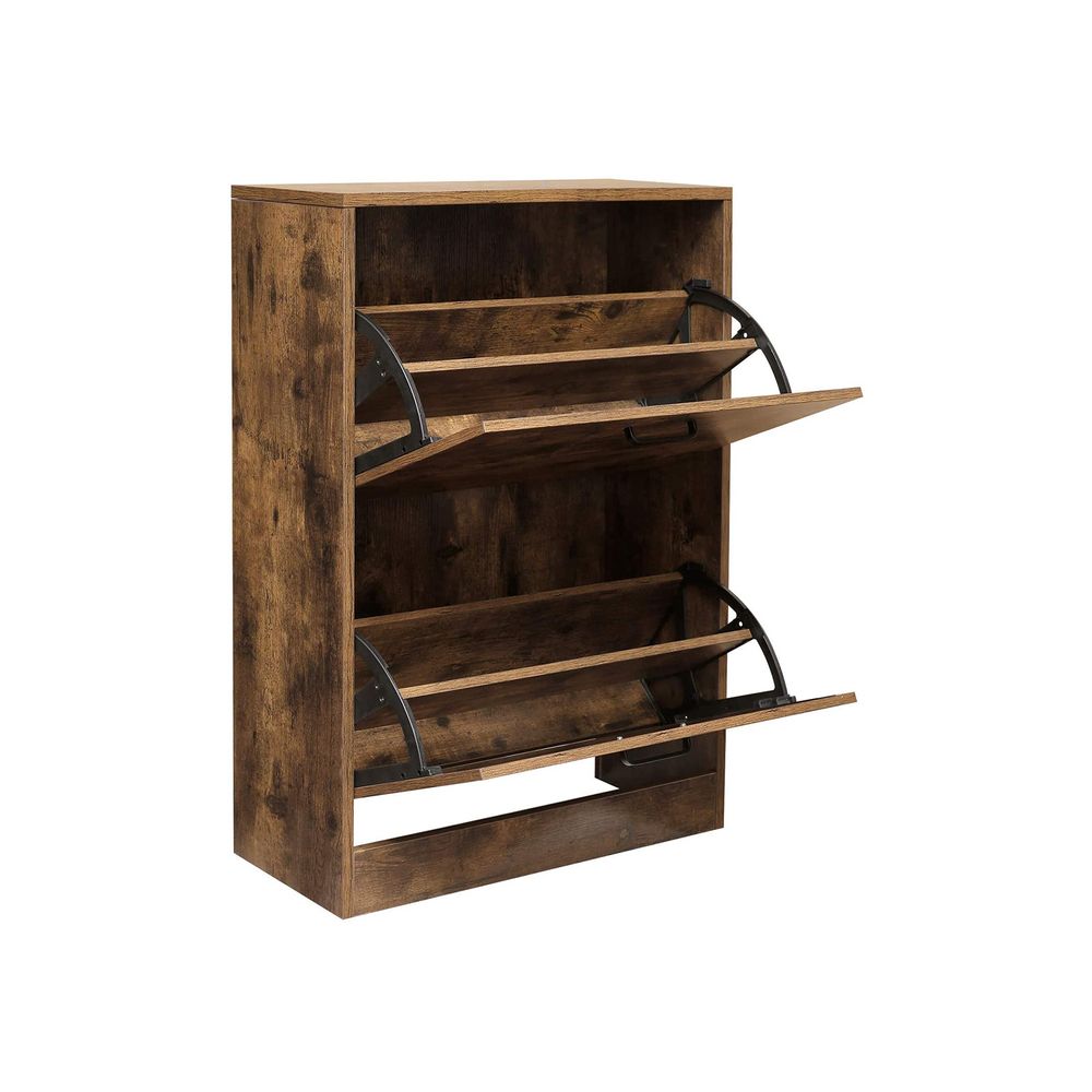 Schoenenkast 2 kleppen - Vintagebruin