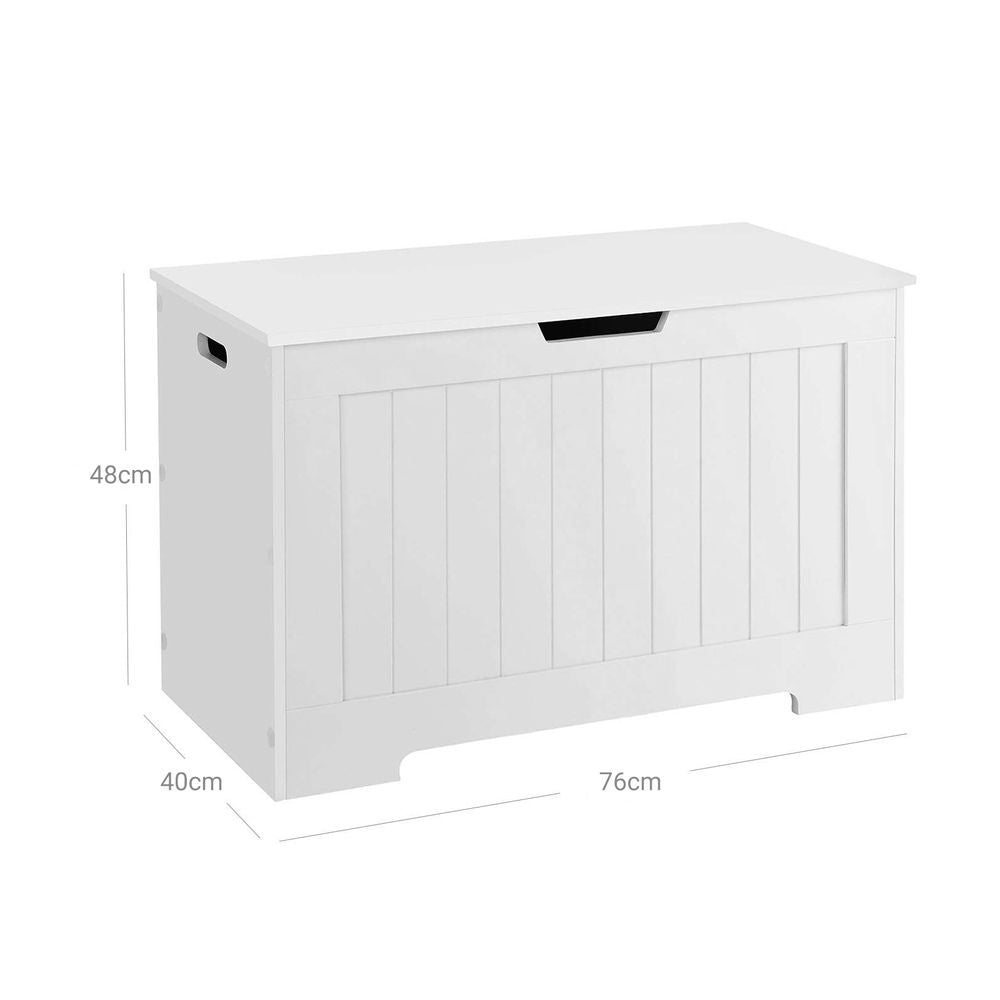 Landelijke zitkist met opbergruimte 76x48x40 - Wit