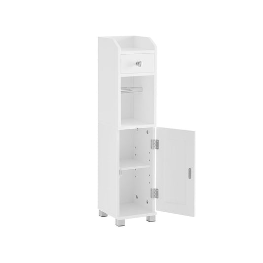 Smalle kast met toiletrol houder - Wit