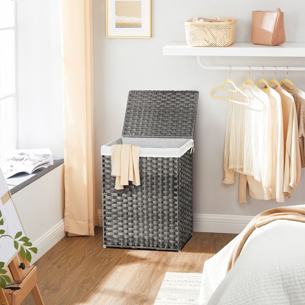 Wasmand Polyrotan 90L - Grijs