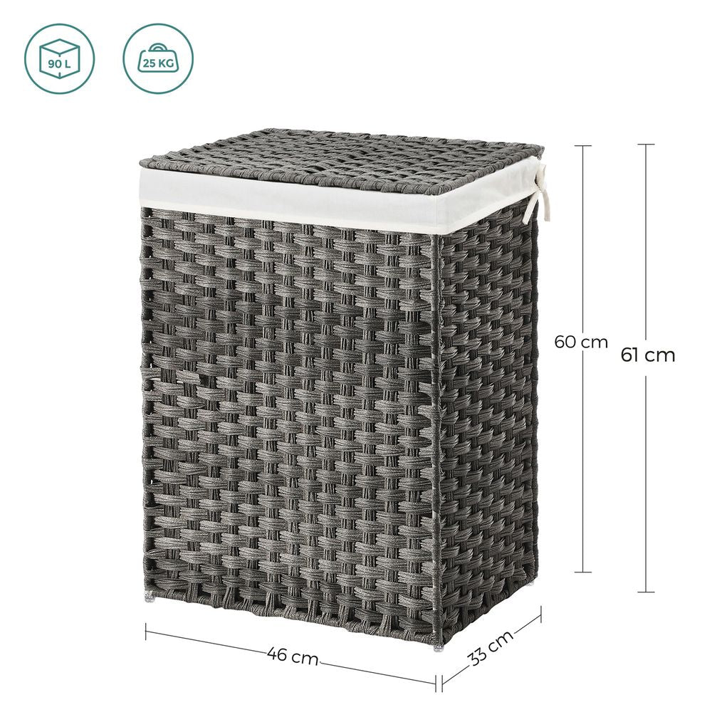 Wasmand Polyrotan 90L - Grijs